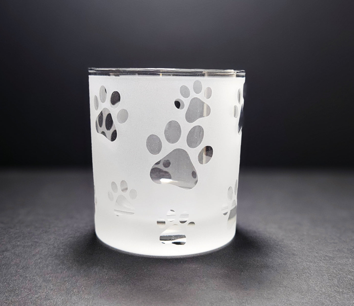 Paw Print Whiskey Glass // Paw Print Etched Whiskey Glass // Dog Whiskey Glass // Cat Whiskey Glass//Gift for Dog Groomer