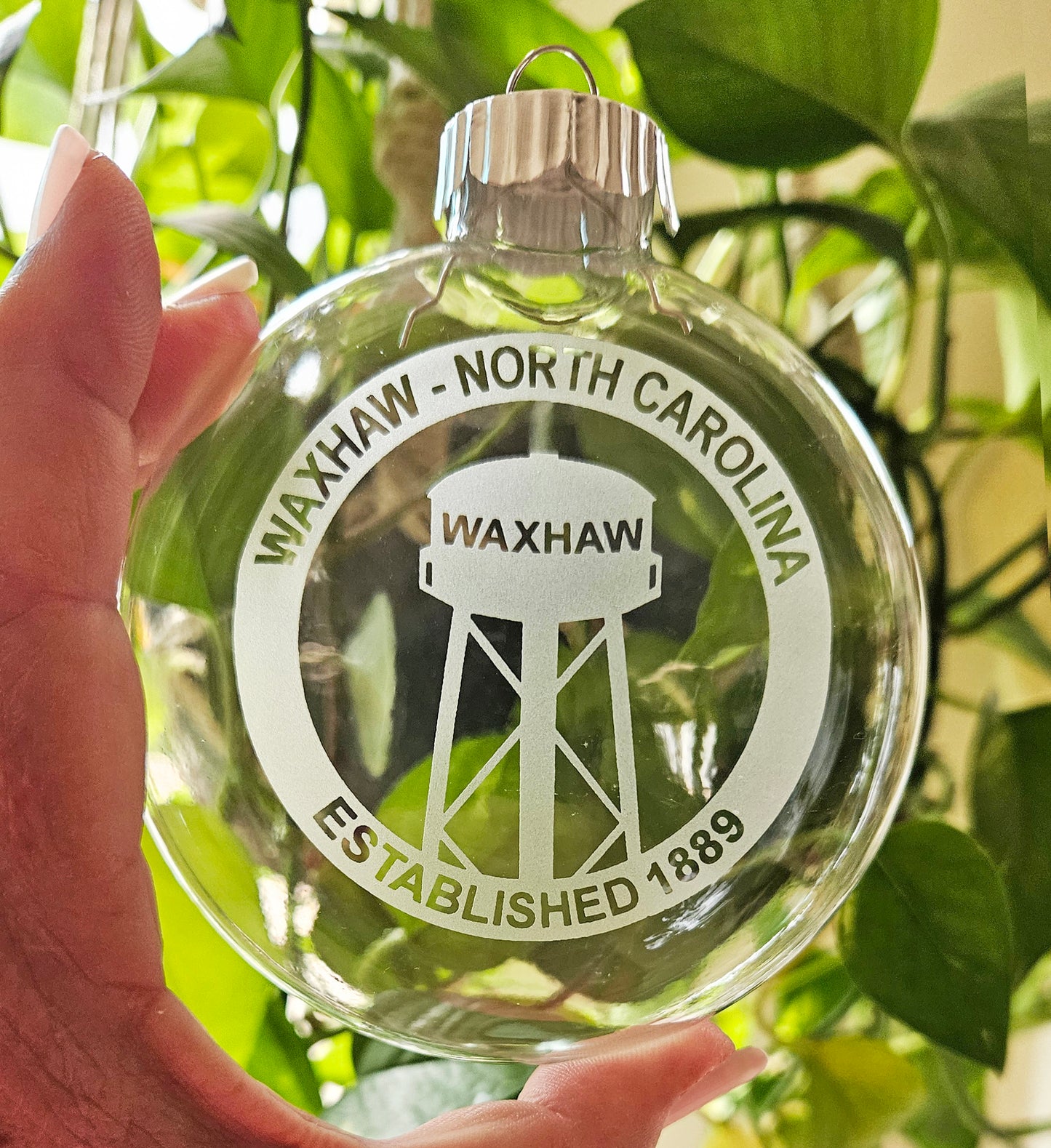 Waxhaw Water Tower Glass Ornament