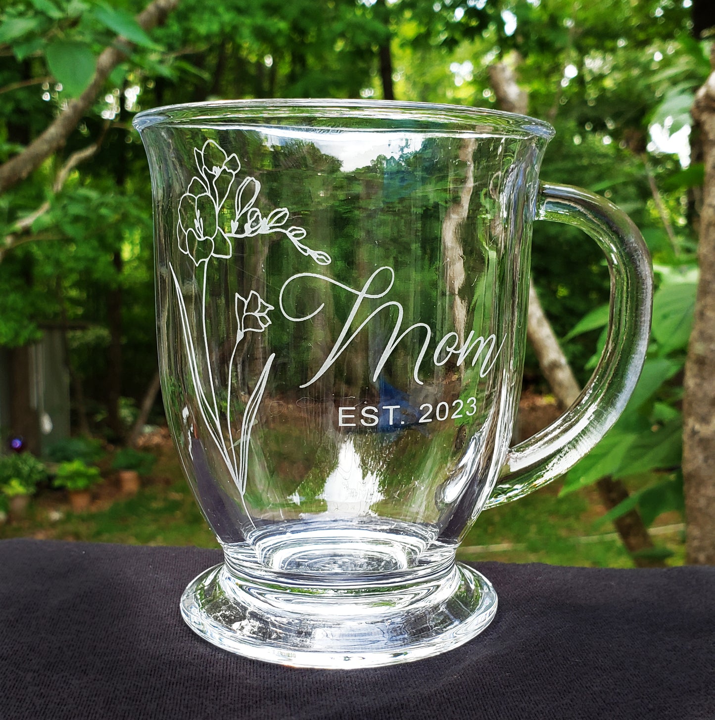 Mom Est. Engraved Mug, Grandma, New Mom, Aunt, Baby Announcement, Mother's Day, Baby Shower Gift