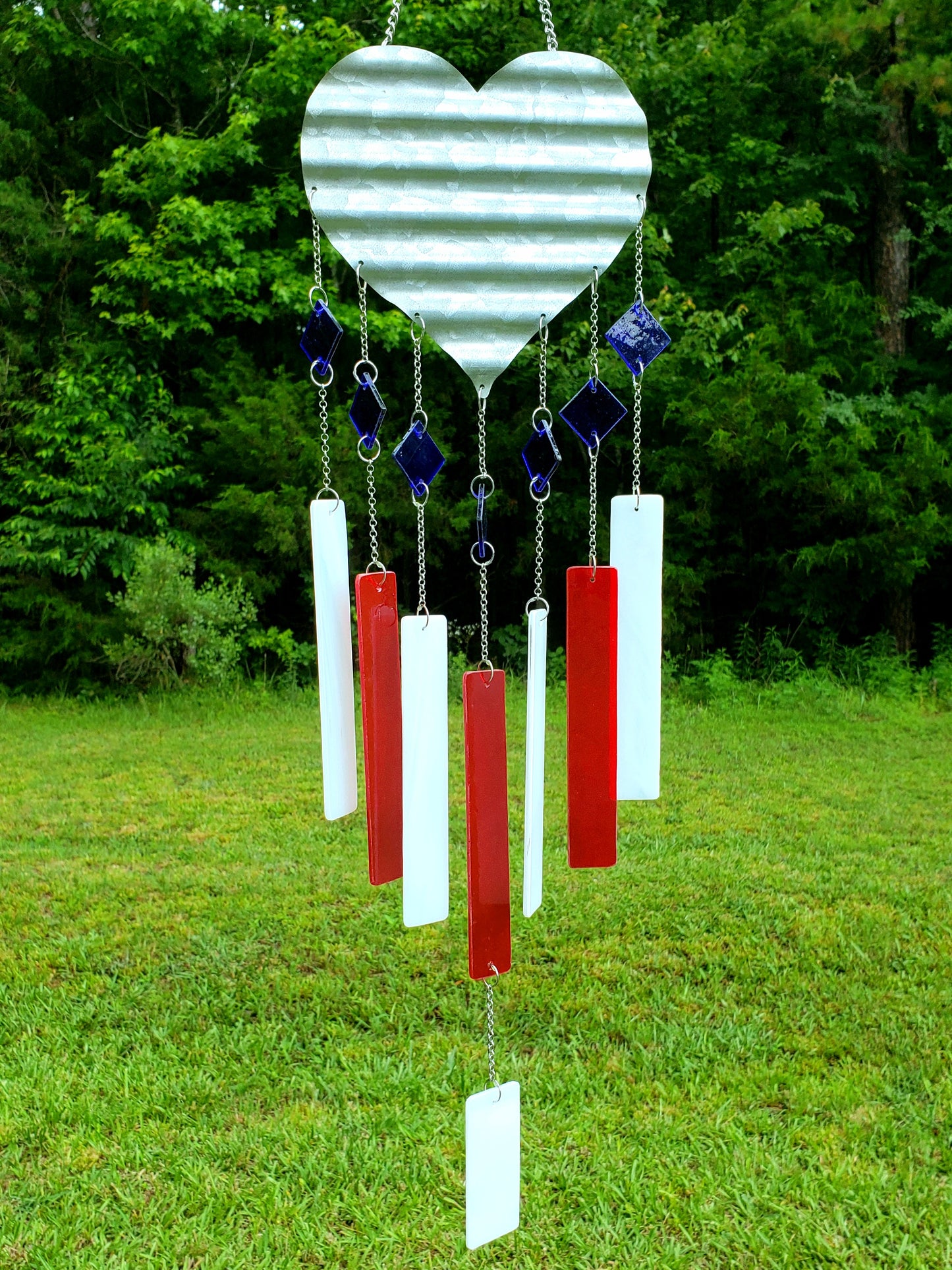 American Flag Glass Wind Chimes