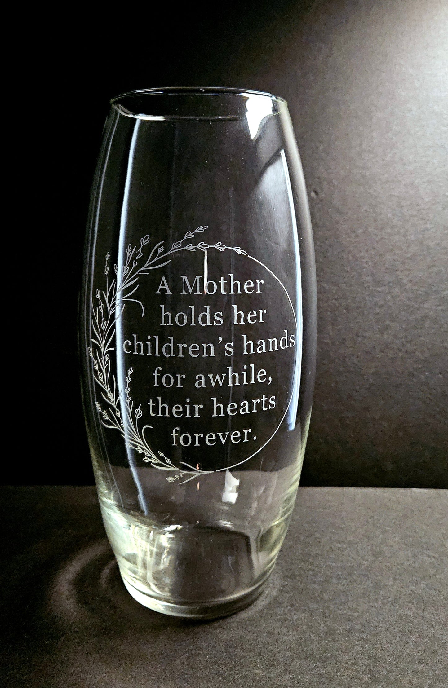 Mother's Poem 10" Bala Vase, Mother's Day Gift.