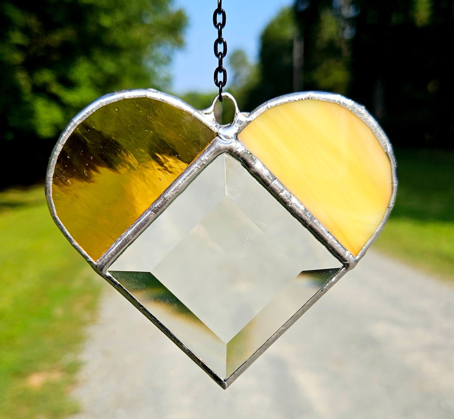 Small But Sweet Heart Suncatcher Sunset Colors
