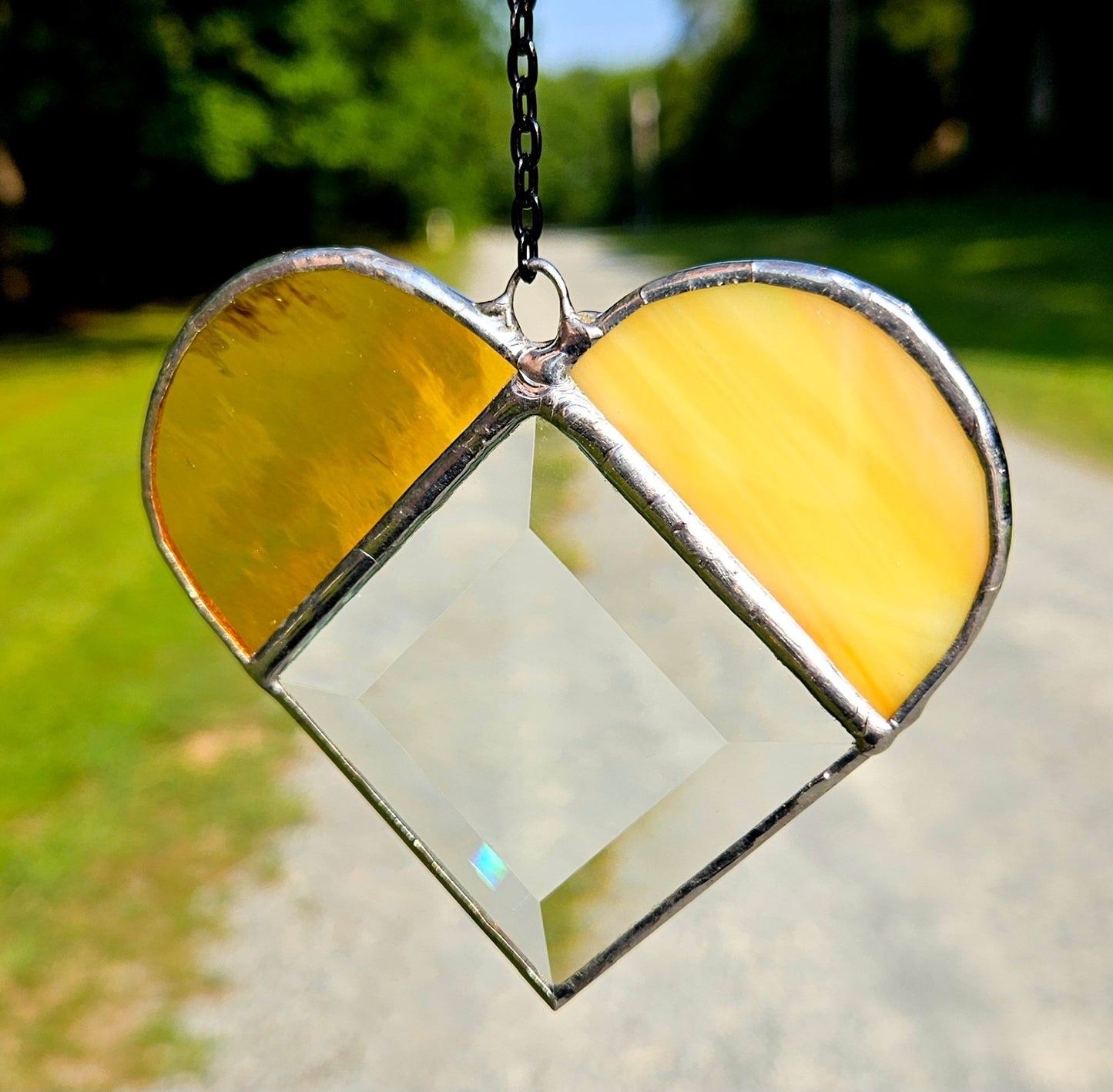 Small But Sweet Heart Suncatcher Sunset Colors