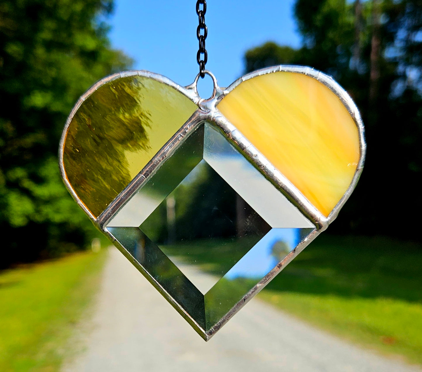 Small But Sweet Heart Suncatcher Sunset Colors