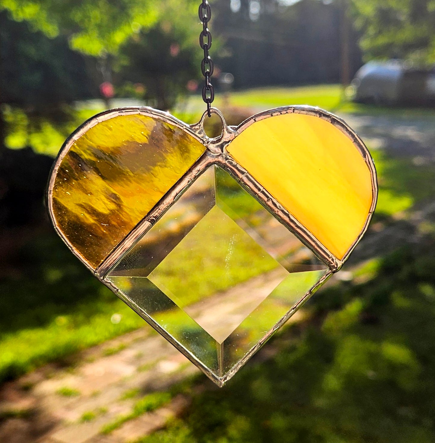 Small But Sweet Heart Suncatcher Sunset Colors