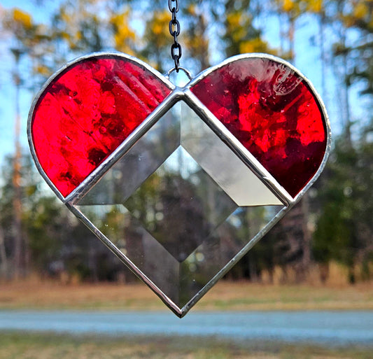 Small But Sweet Heart Suncatcher in Red