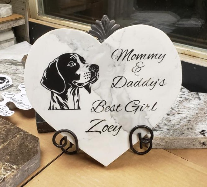 Granite Heart Memorial Pet Stone