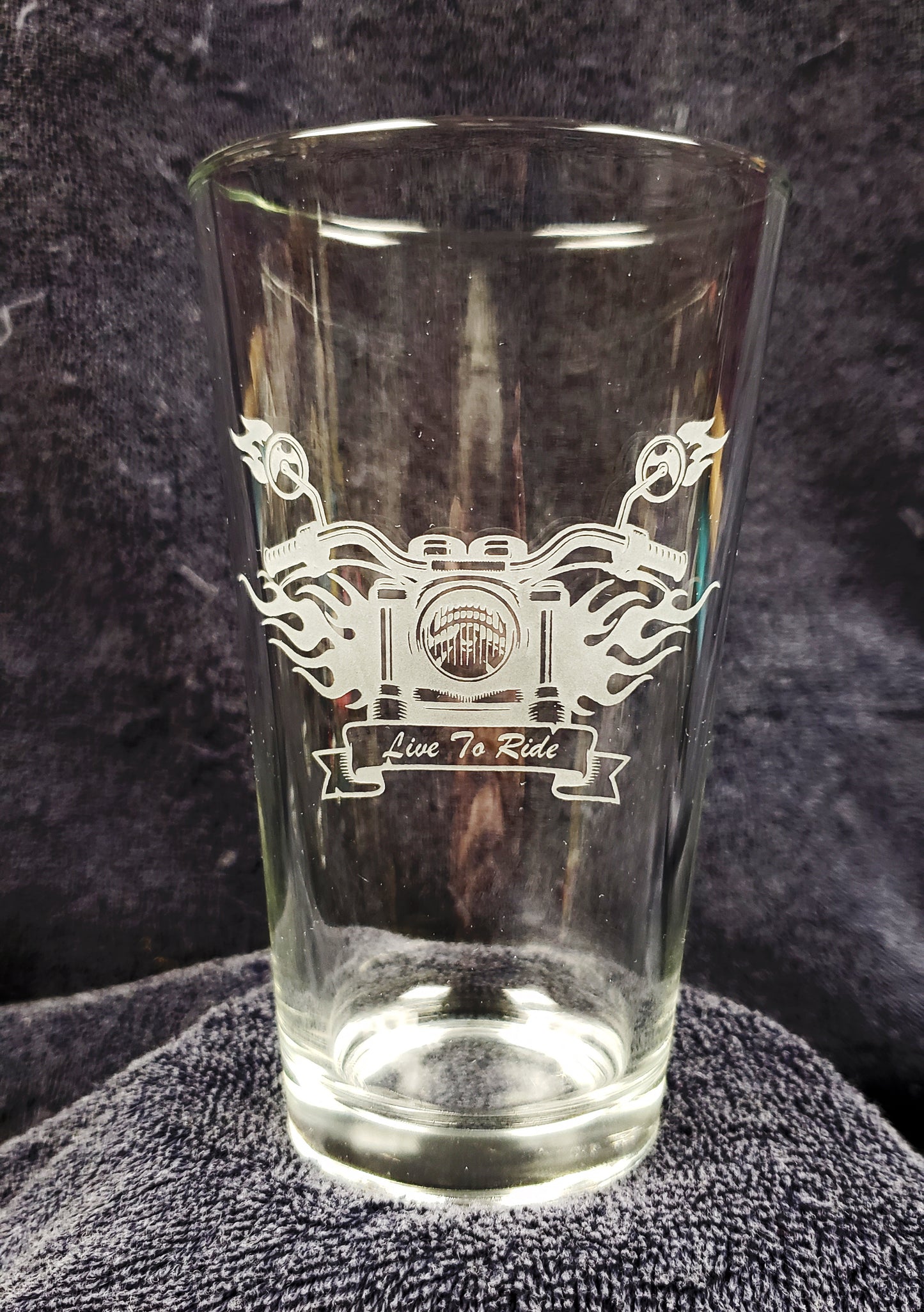 Biker Live to Ride Pint Glass, Gift for Biker, Gift for Dad, Gift for Uncle