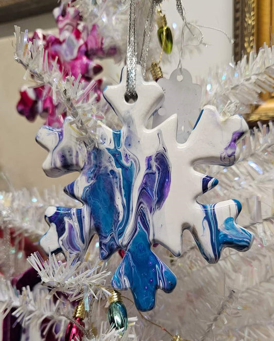 Ceramic Snowflake Holiday Ornament