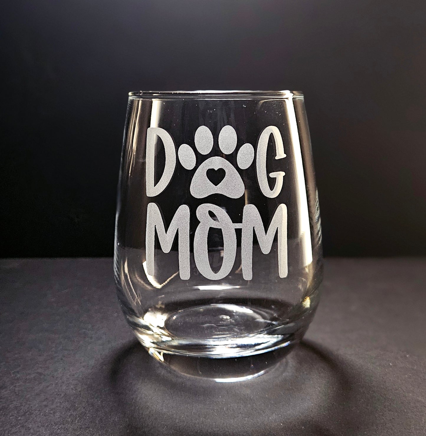 Dog Mom Stemless Wine Glass//Gift for Dog Mom//Gift for Mom