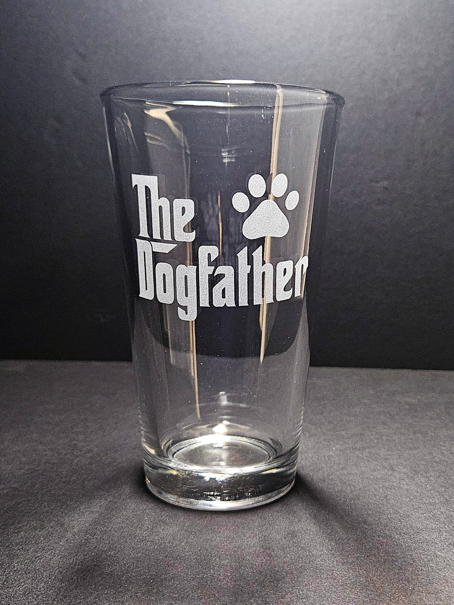 Dogfather Pint Glass // Dog Father Etched Pint Glass // Dog Pint Glass // Pint Glass// Dog Groomer Gift