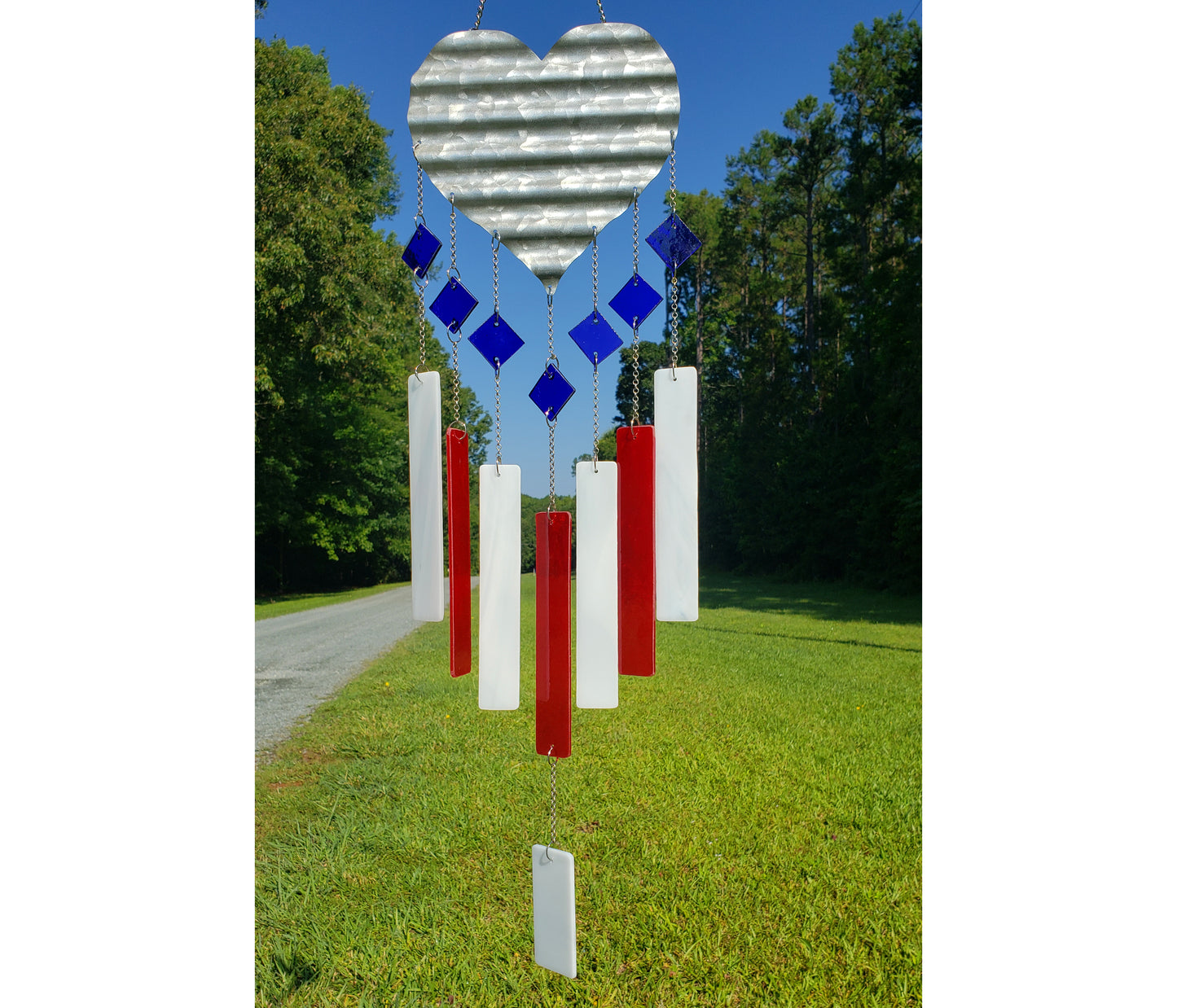 American Flag Glass Wind Chimes