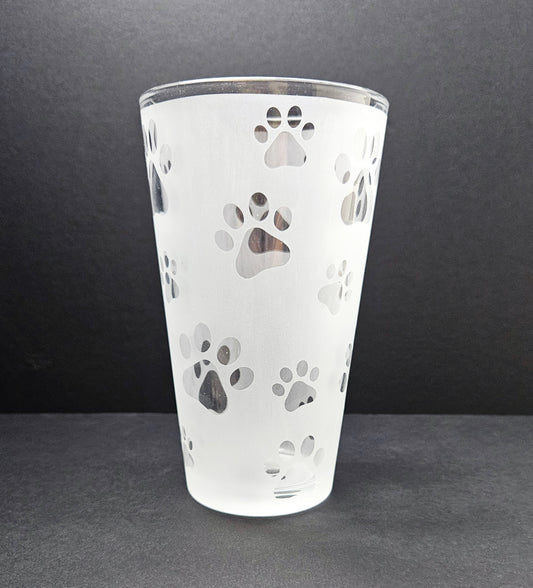 Paw Print Pint Glass // Paw Print Etched Pint Glass // Dog Pint Glass // Cat Pint Glass// Dog Groomer Gift (Copy)