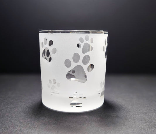 Paw Print Whiskey Glass // Paw Print Etched Whiskey  Glass // Dog Whiskey Glass // Cat Whiskey Glass//Gift for Dog Groomer