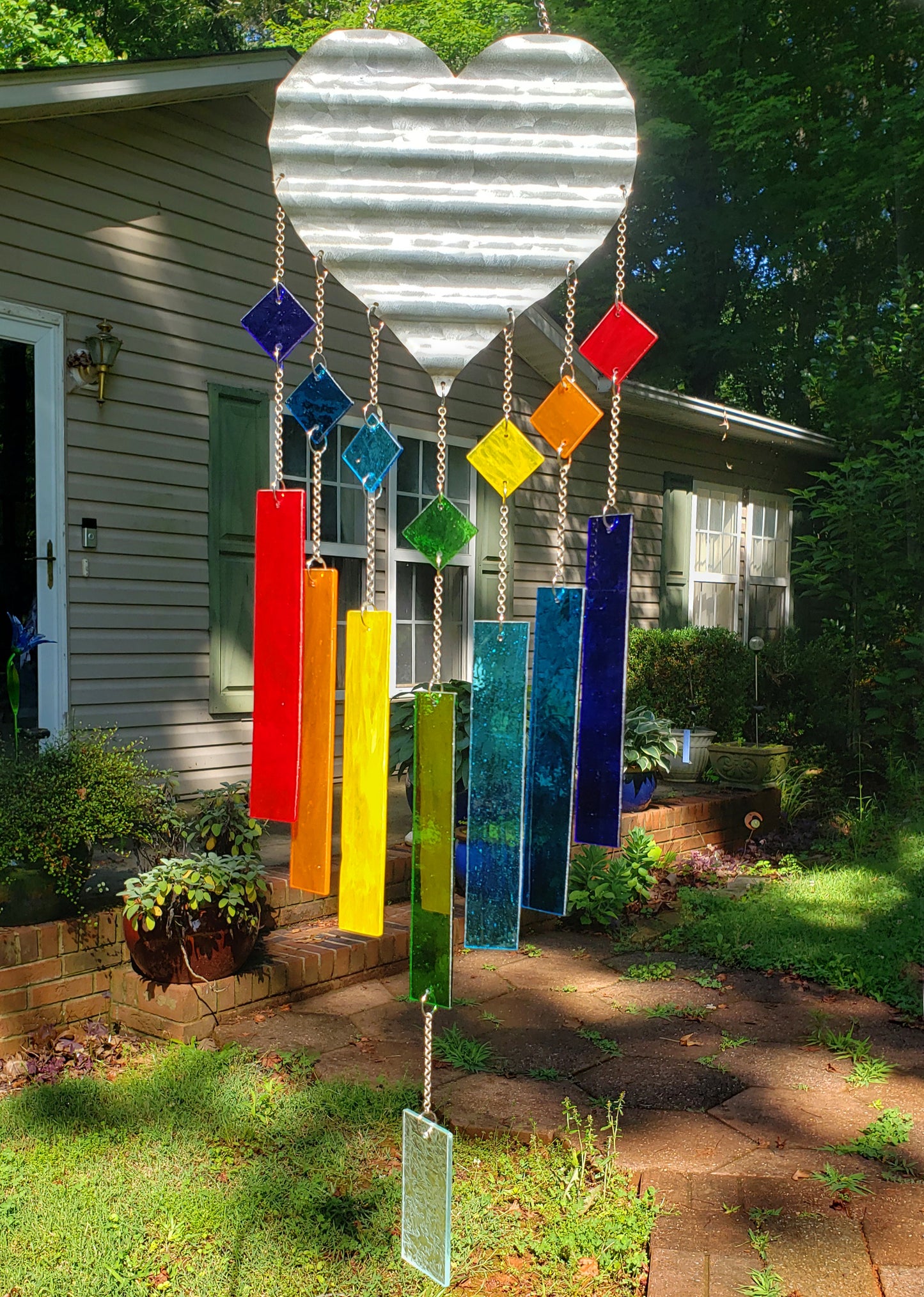 Deluxe Rainbow Stained Glass Glass Wind Chimes