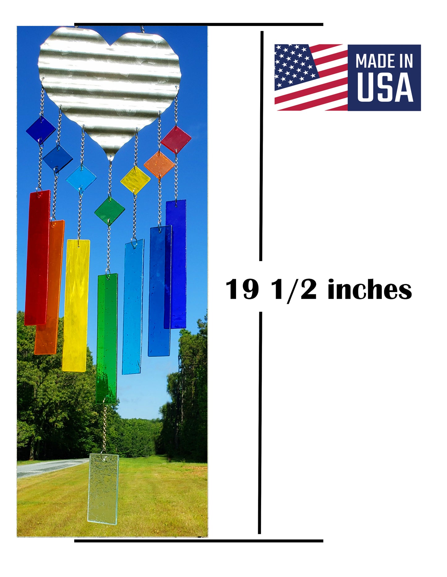 Deluxe Rainbow Stained Glass Glass Wind Chimes